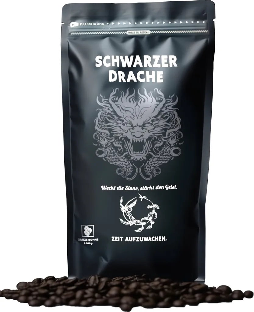 Black Dragon Espresso 100% Robusta - Roasted coffee beans extra strong - Very strong and full-bodied coffee with high caffeine content - Very strong espresso