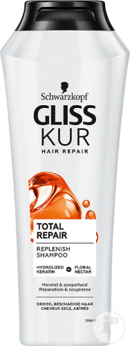 Schwarzkopf Gliss Kur Total Repair Shampoo Damaged Dry Hair Bottle 250ml