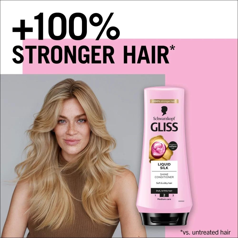 Schwarzkopf Gliss Liquid Silk regenerating balm for more shine and strength of the hair