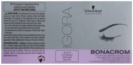 Schwarzkopf Professional Igora Bonacrom coloring for eyelashes and brows with activator