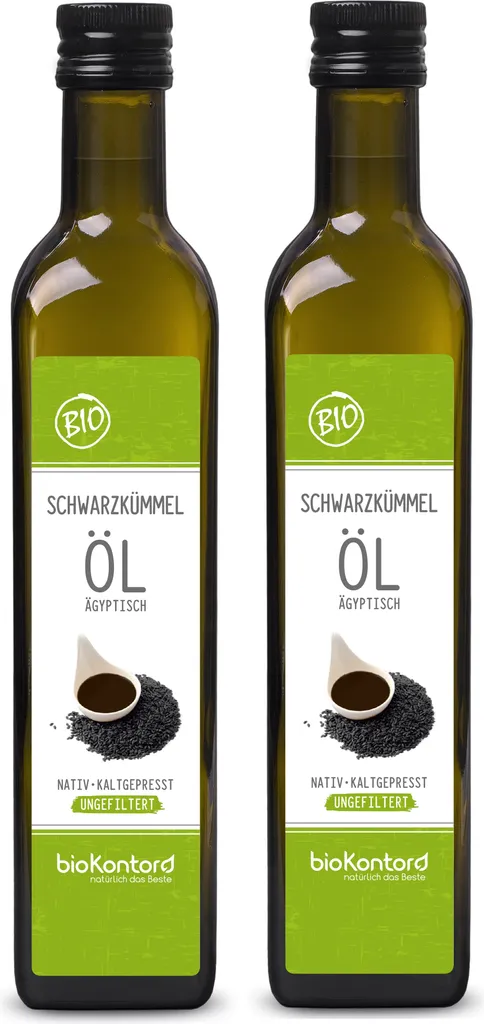 Schwarzkümmelöl ägyptisch 2x 500 ml (1000 ml) UNGEFILTERT I nativ und kaltgepresst von bioKontor