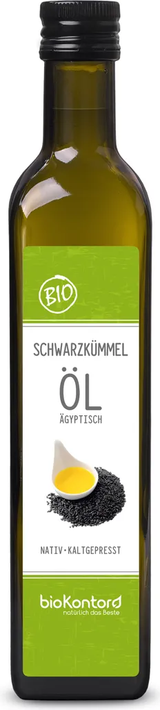 Schwarzkümmelöl ägyptisch 500ml I gefiltert - 100% rein I nativ und kaltgepresst von bioKontor