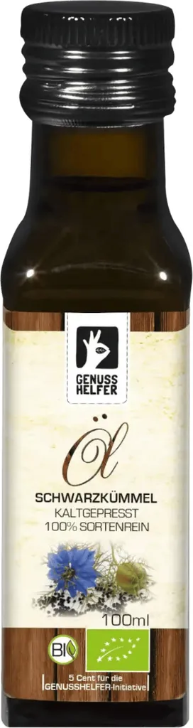 Schwarzkümmelöl kaltgepresst, Black Seed Oil Speiseöl für Salate, 100ml