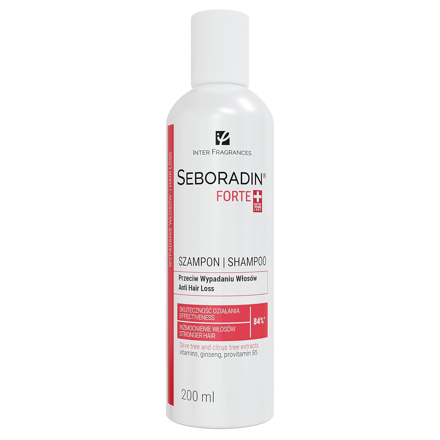 Seboradin Forte Hair Shampoo Against Hair Loss Hair Thinning Hair Growth Shampoo for Women Men Vitamins Natural Extracts Hair Scalp Care Hair Shampoos Hair Care 200 ml