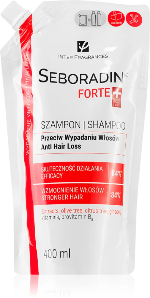 Seboradin Forte shampoo against hair loss replacement filling