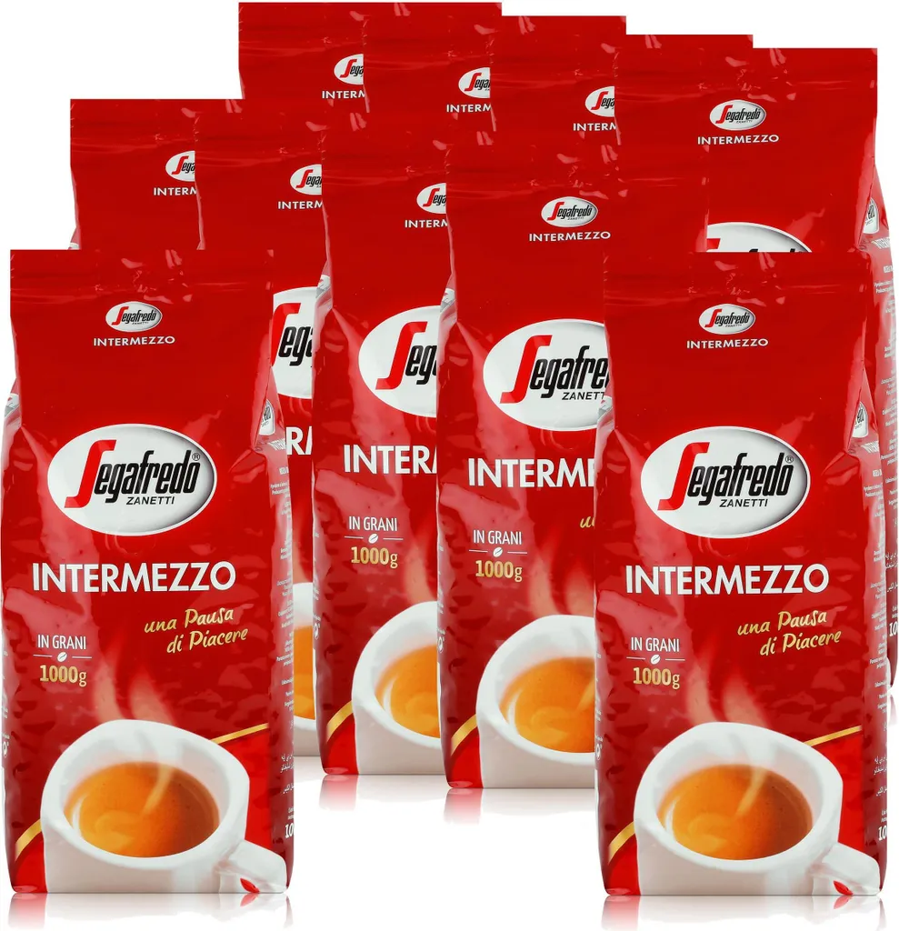 Segafredo Intermezzo Espresso Coffee Beans 1kg - Strong & Spicy (10-pack)