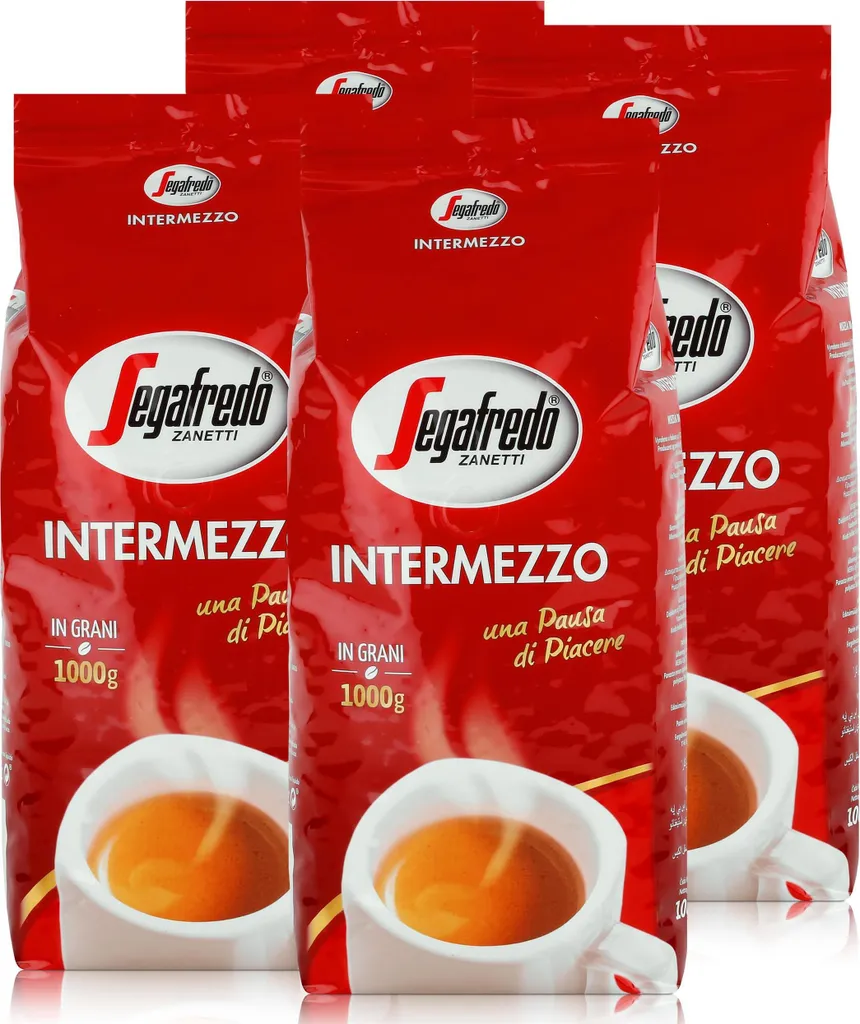 Segafredo Intermezzo Espresso Coffee Beans 1kg - Strong & Spicy (4-pack)