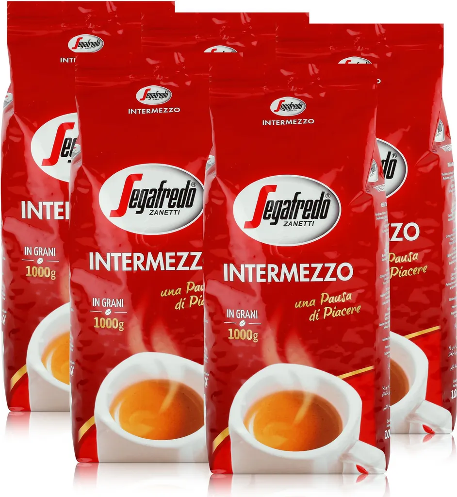 Segafredo Intermezzo Espresso Coffee Beans 1kg - Strong & Spicy (5-pack)