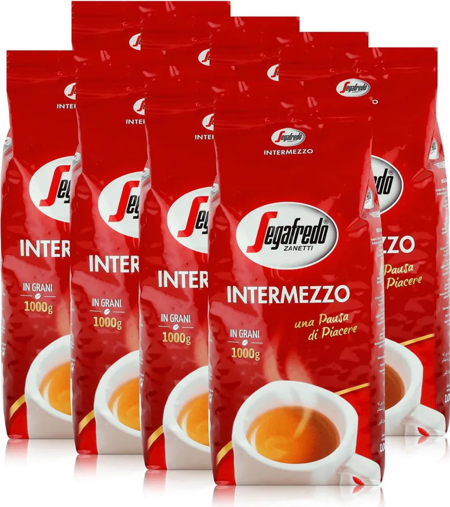Segafredo Intermezzo Espresso Coffee Beans 1kg - Strong & Spicy (8-pack)