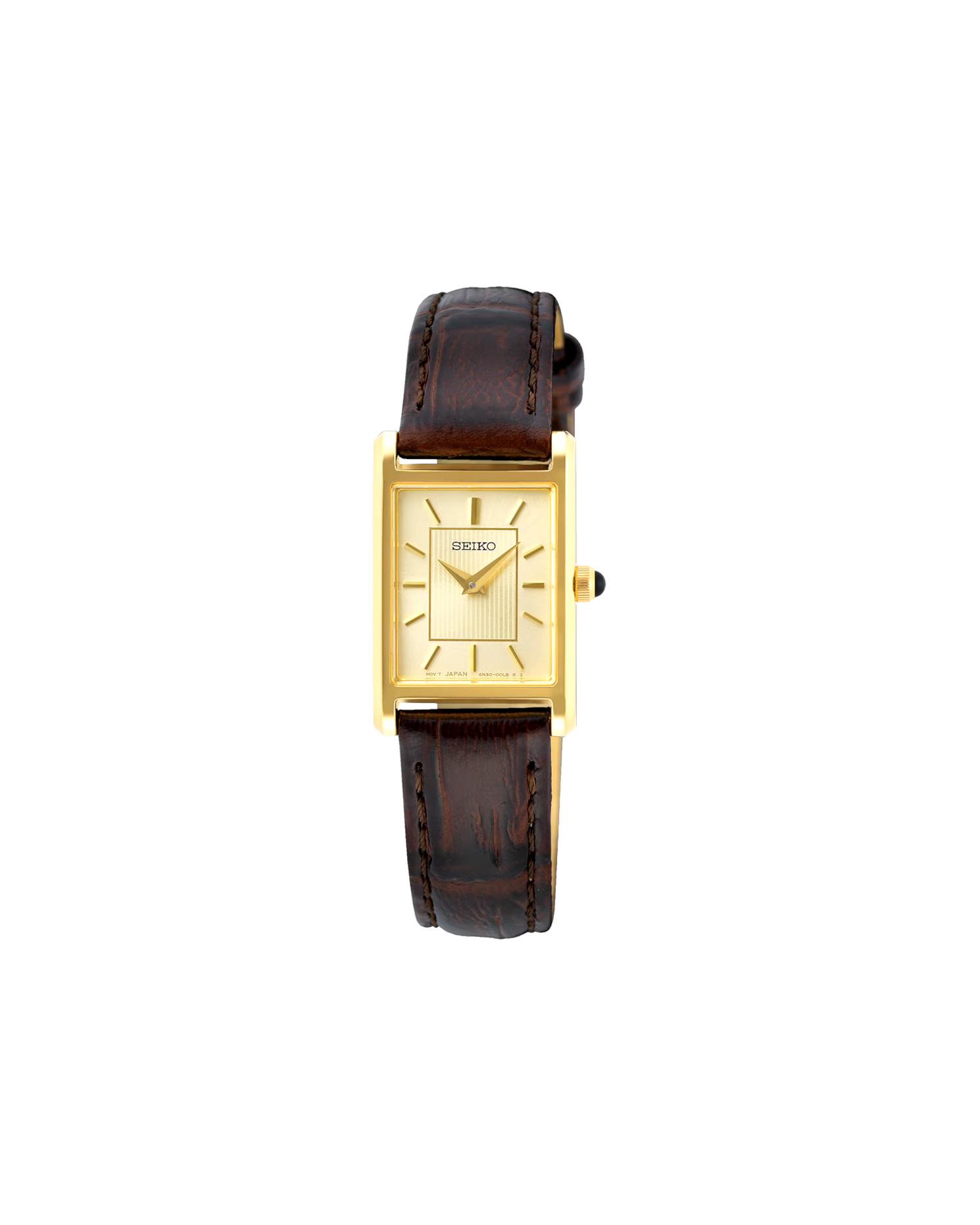 Seiko watch ladies watch Seiko gold colored - stainless steel and leather