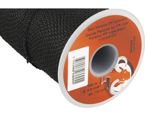 Rope Paraloc Mamutec polypropylene black Ø 2.5 mm, 100 m