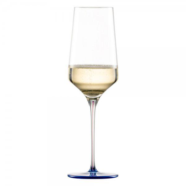 Champagne glass with mousse dot ink night blue Zwiesel glass
