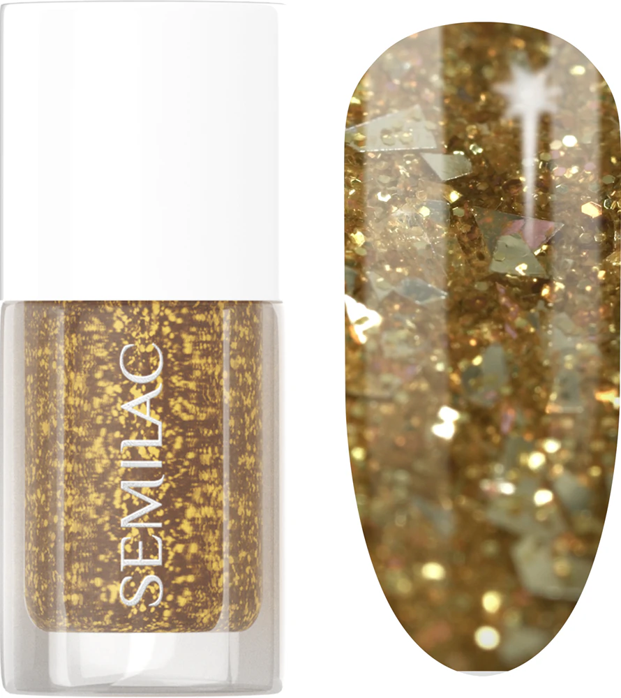 Semilac Glitter Nails nail polish with mirror effect