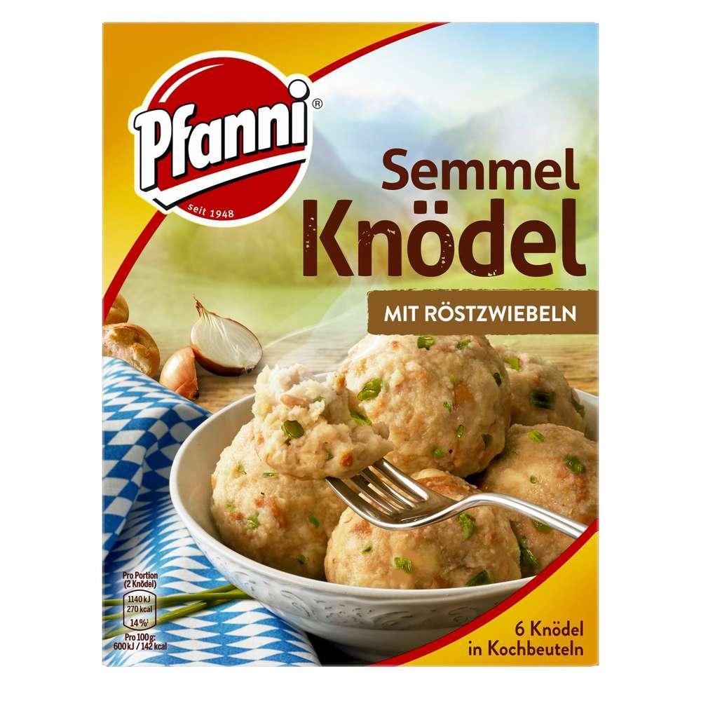 Bread dumplings with roasted onions