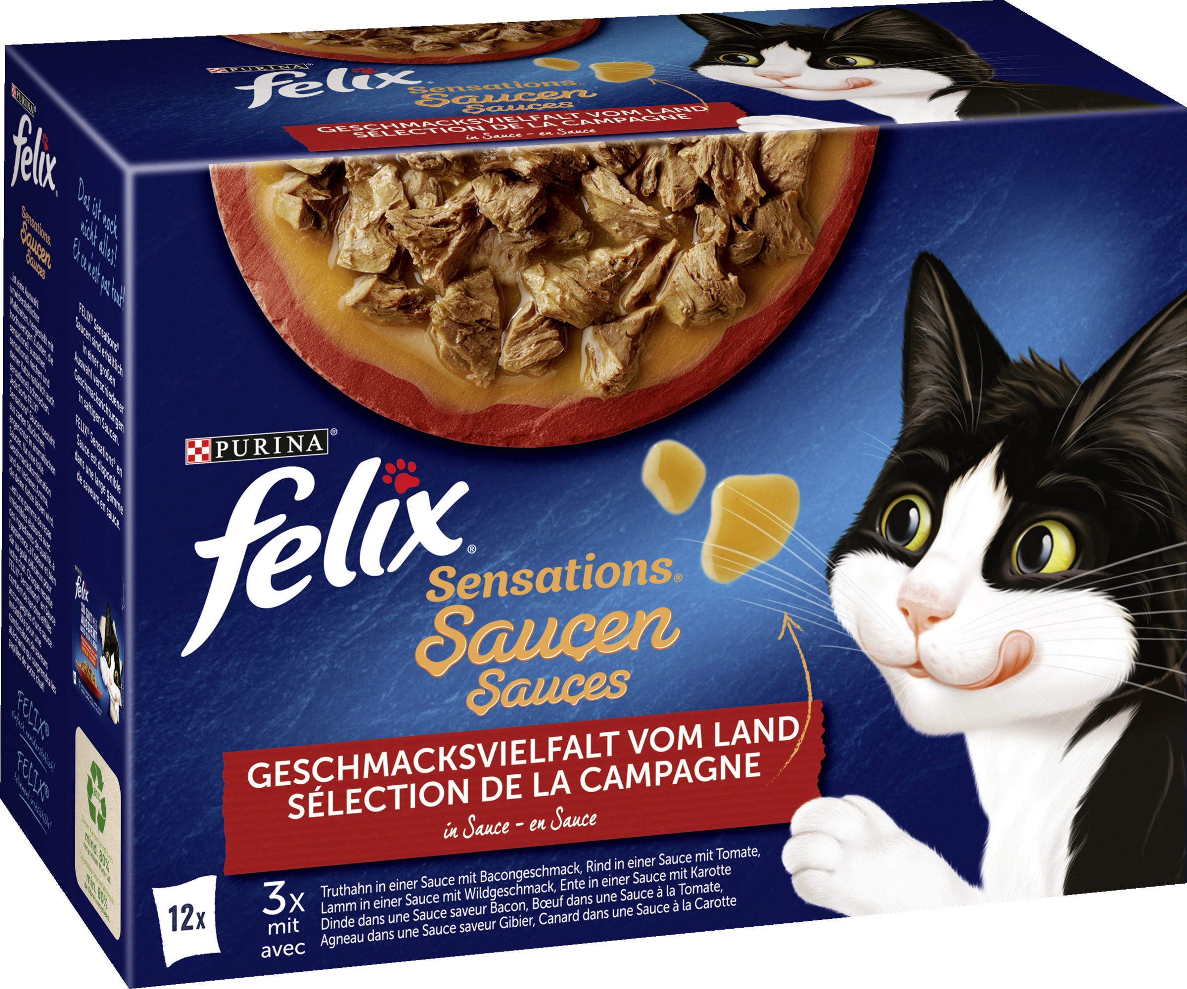 Felix Sensations Sauces variety of flavors from the country wet cat food multipack