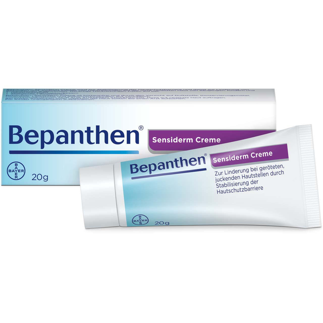 Bepanthen Sensiderm cream for relief of reddened, itchy skin areas by stabilizing the skin barrier