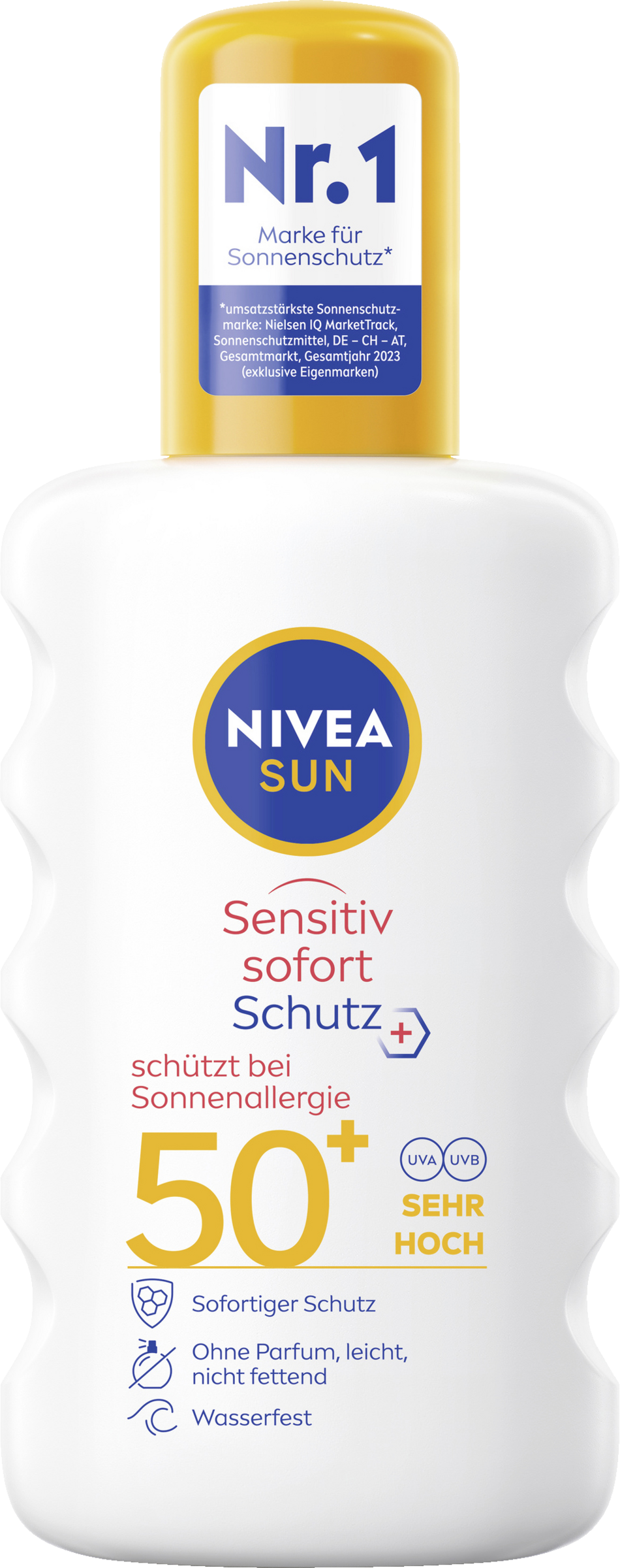 Sensitive immediate protection sun spray with SPF 50+