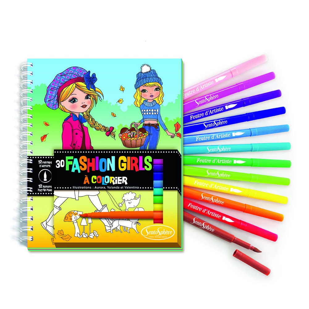 Colouring Book Fashion Girls Templates And Felt Tip Pens