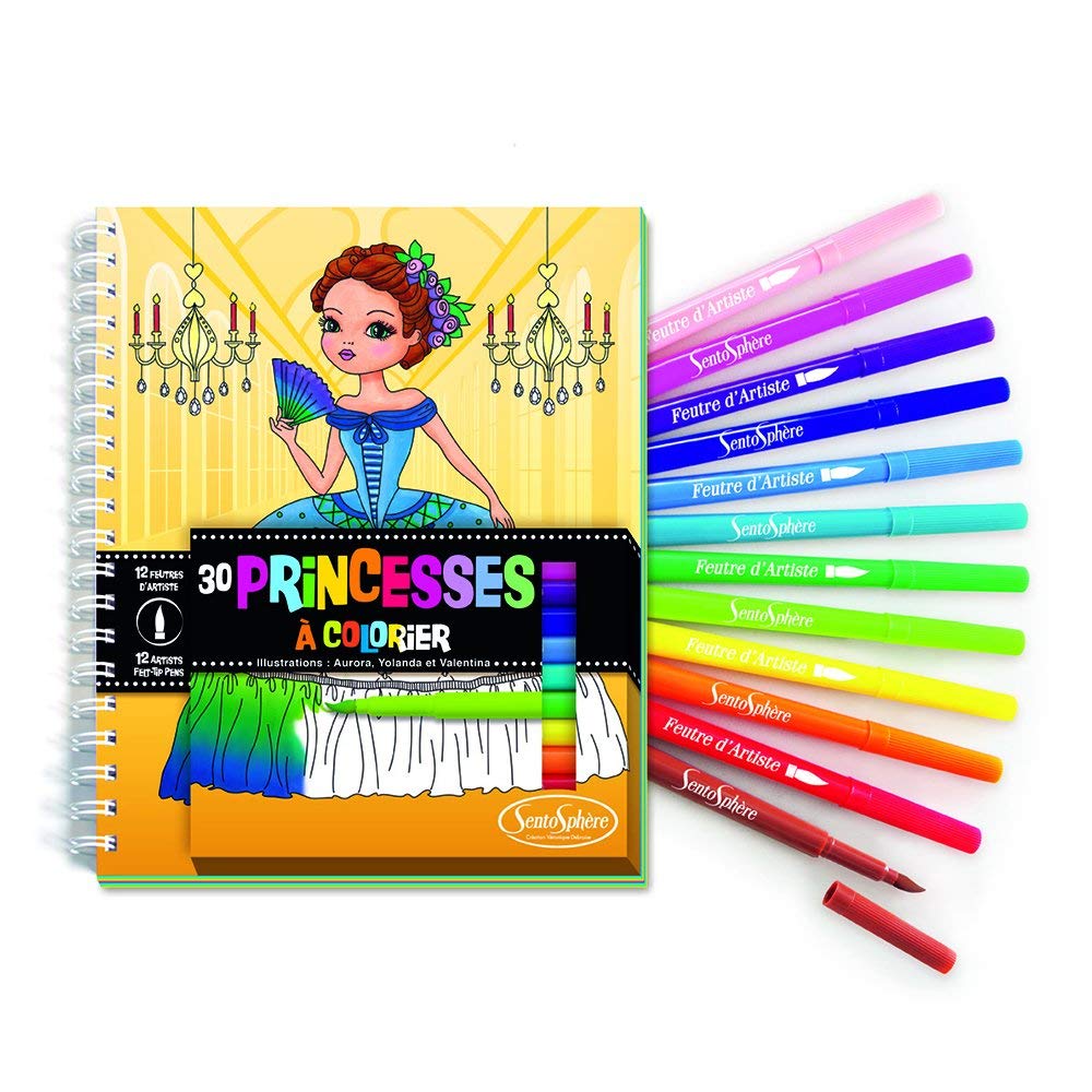 Colouring Book Princess Templates And Felt Tip Pens