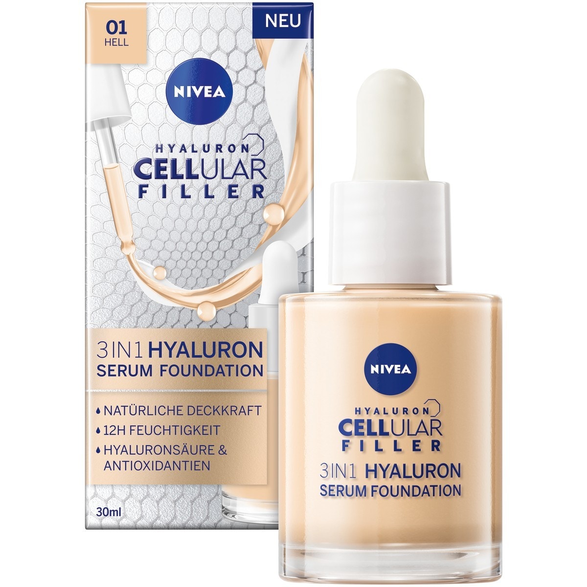 Nivea Serum With Foundation 3in1 Hyaluron, Light
