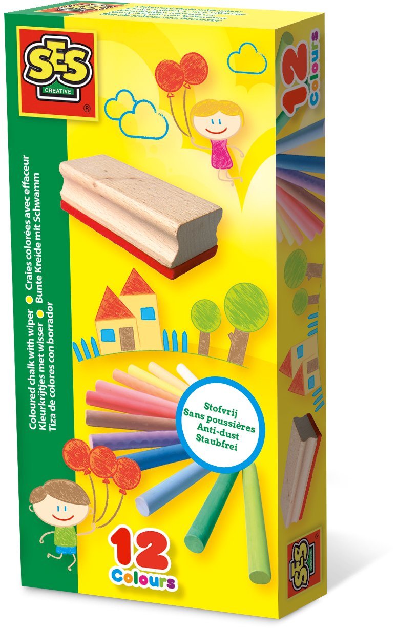 SES Creative Coloured Chalk Eraser Memo