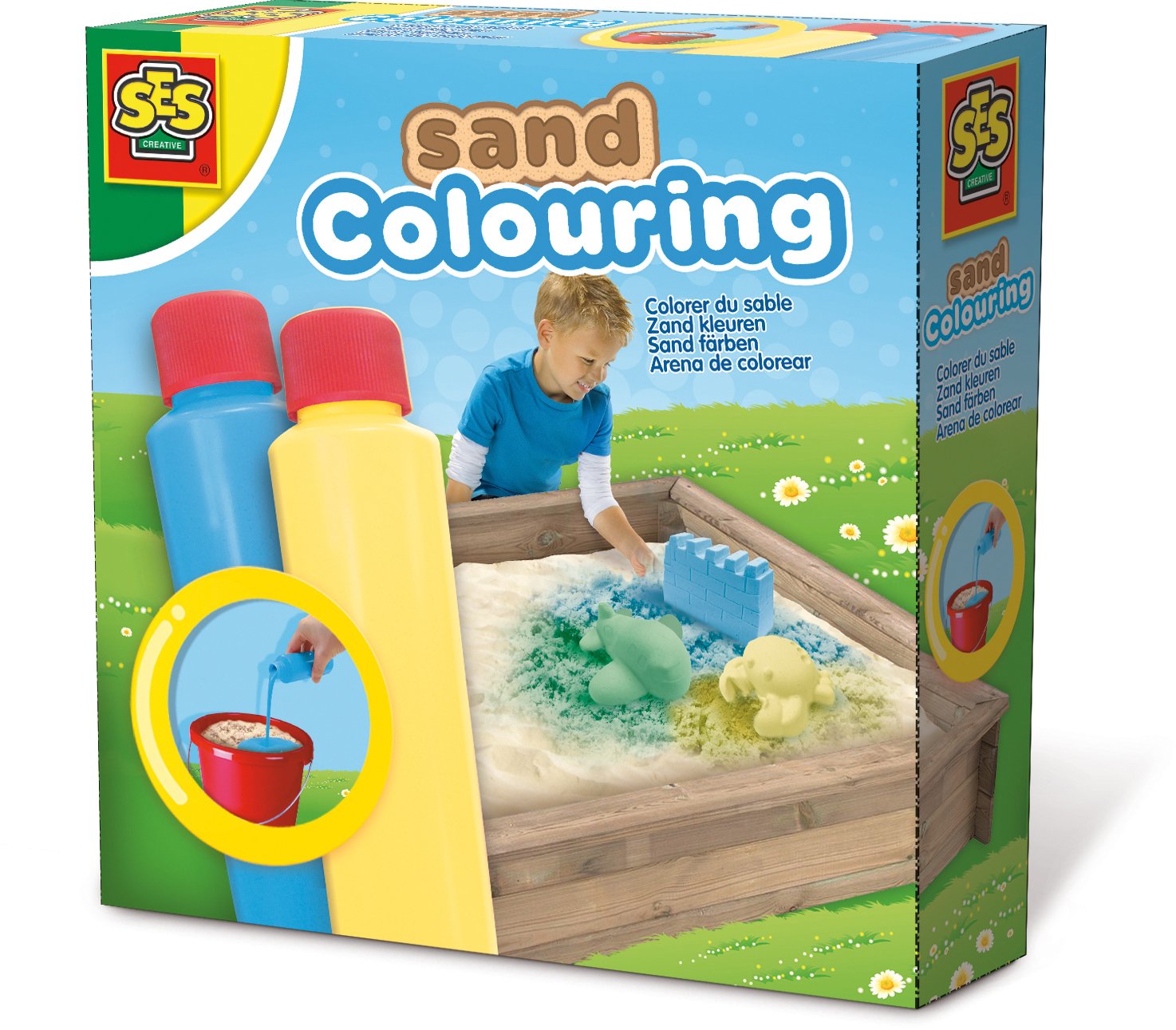 SES Creative Ses Sand Colouring Craft Blue Yellow