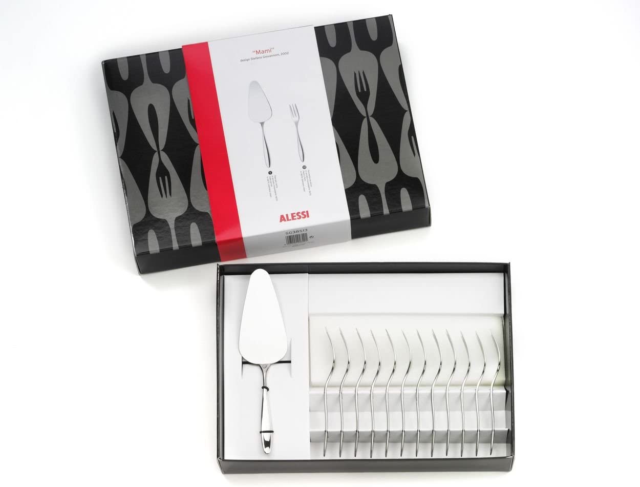Set 13 Piece Dessert Plates Mami Alessi SG38S13 in Stainless Steel