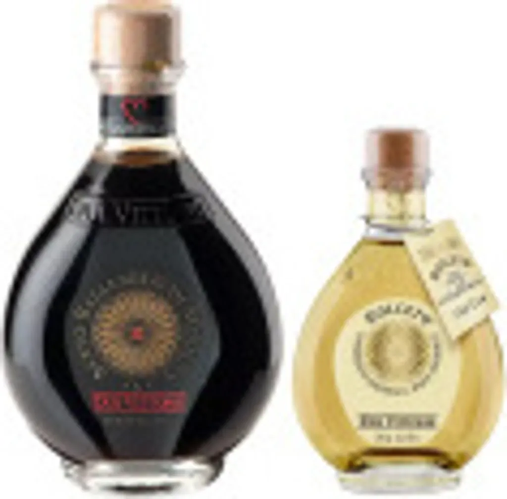 Set Oro Bianco and Oro Nero Due Vittorie: Balsamic Vinegar from Modena IGP Oro 500 ml and White Dressing Dolceto 250 ml Due Vittorie