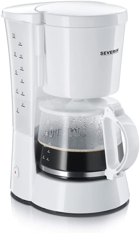 SEVERIN Coffee Machine Approx. 800 W up to 10 with Cups Swivel Filter 1 x 4, Transparent Water Container with Water Level Indicator and Warming Plate, Automatic Shutdown