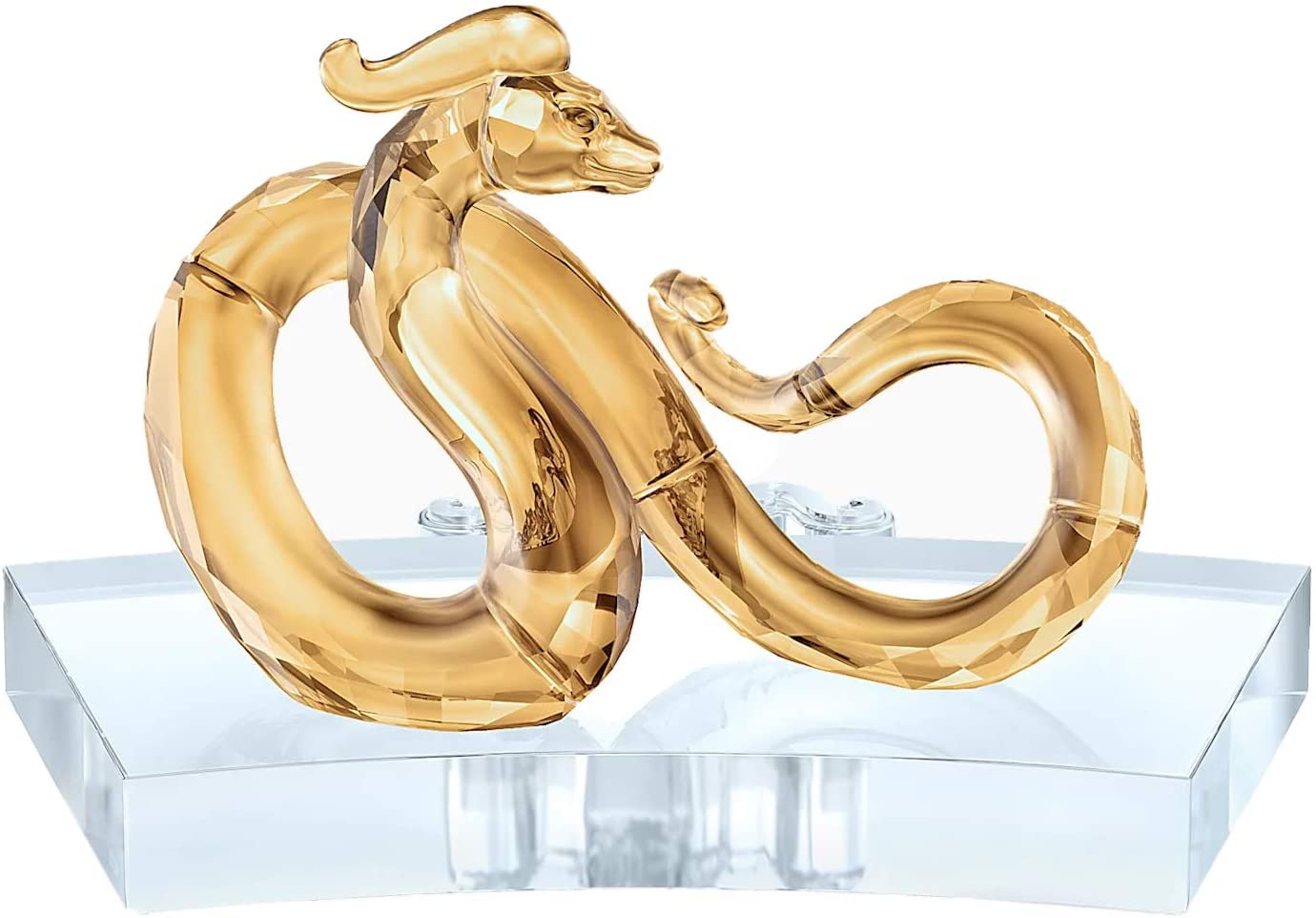 Swarovski Chinese Zodiac Figurine, Crystal, White/Gold, 8.4 x 13.5 x 8.7 cm