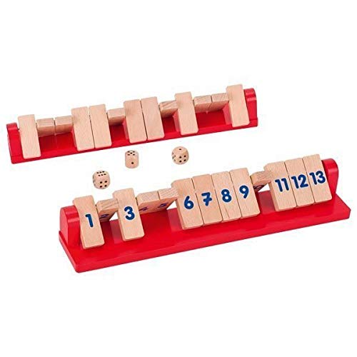'Shut the Box Goki 56834 Dice Game Die Verflixte 13 2 Player Version Wooden