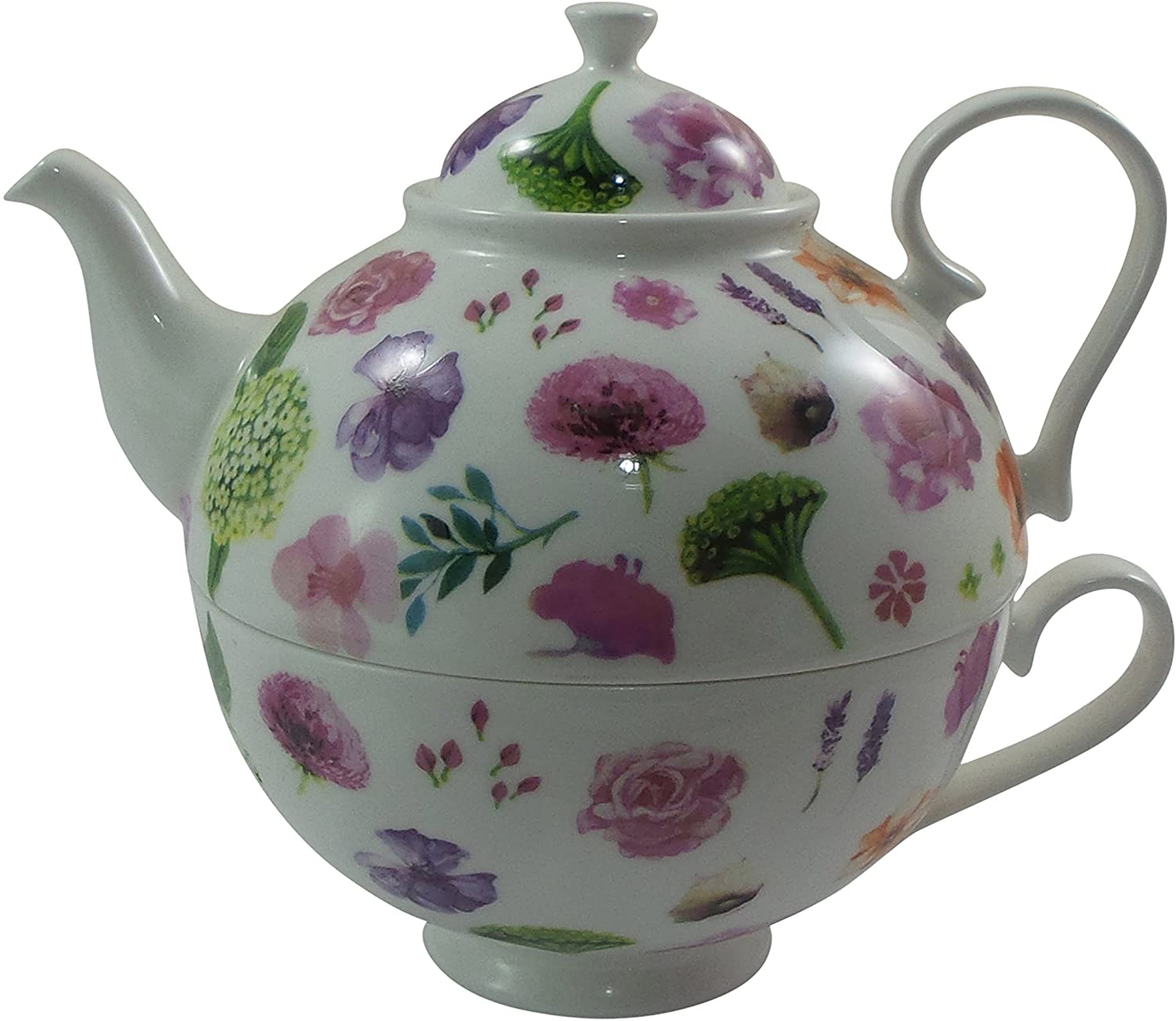 Jameson & Tailor Tea for One Flower Rain Decoration Brilliant Porcelain