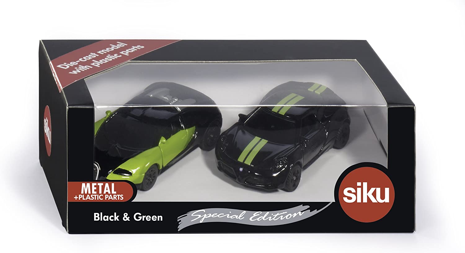 Siku 6309 Sports Car Set, Special Edition, 1:55, Metal/Plastic, Green/Black