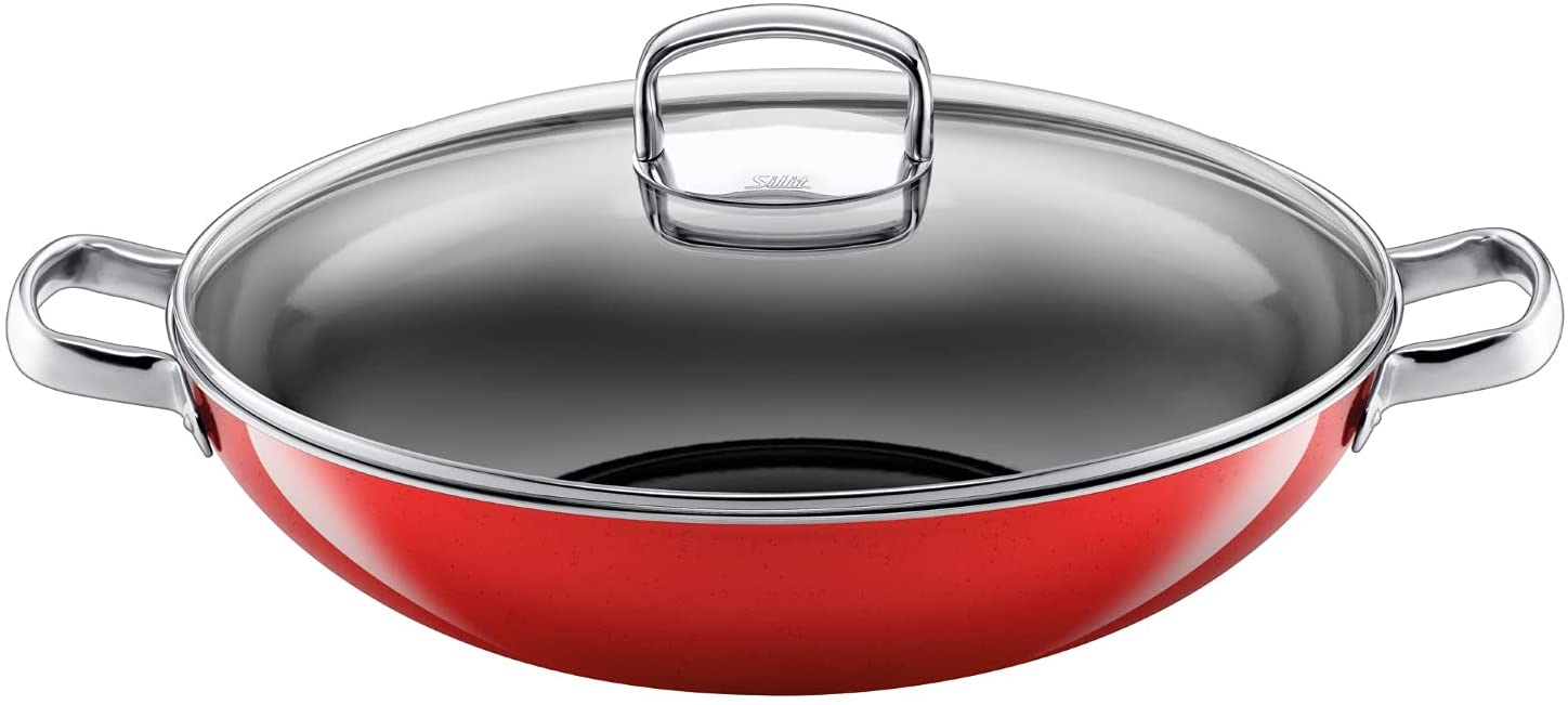 Silit 0082.1748.11 Wok with Glass Lid 36 cm Energy Red
