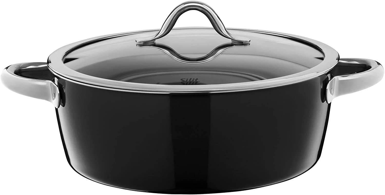 Silit 0128.1850.11 Stewing Pot 28 cm with Lid Vitaliano Nero