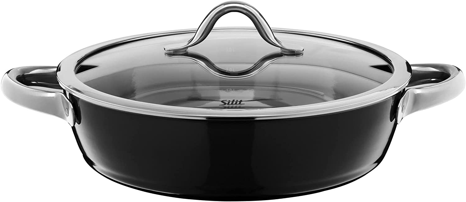 Silit 1929185011 Stewing Pan 28 cm with Lid Vitaliano Nero