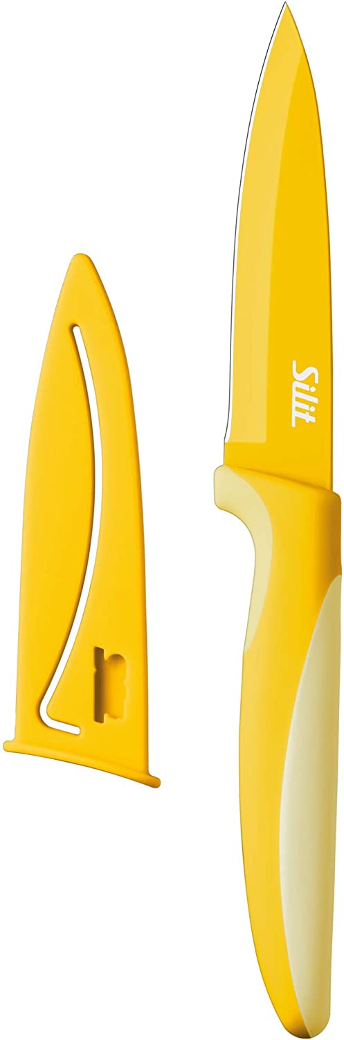 Silit 2144286882 Colorino Utility Knife Blade length: 9 cm Stainless Steel Yellow Plastic Handle