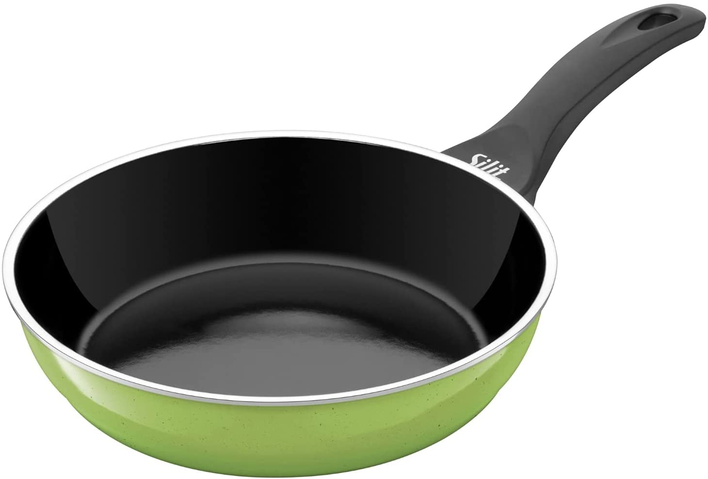 Silit Frying Pan Diameter 24 cm Passion Green Rim Ceramic Suitable for Induction Cookers Dishwasher Safe Made in Germany