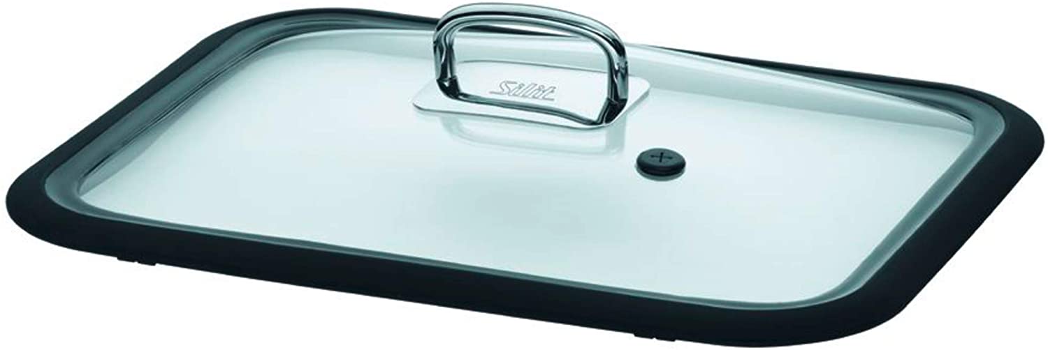 WMF Silit Glass lid for ecompact steamer roaster, spare part, metal handle dishwasher safe