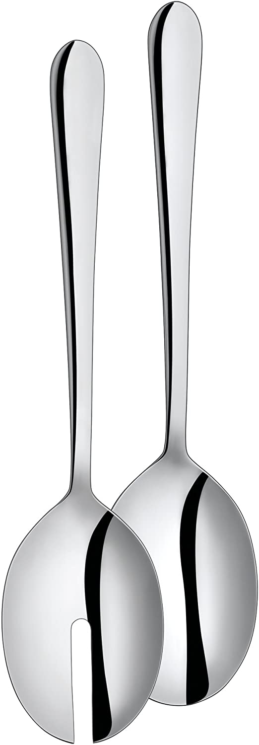 Silit Midi Salad Servers 25 cm Small Salad Fork and Serving Spoon, Polished Crominox Stainless Steel, Dishwasher Safe