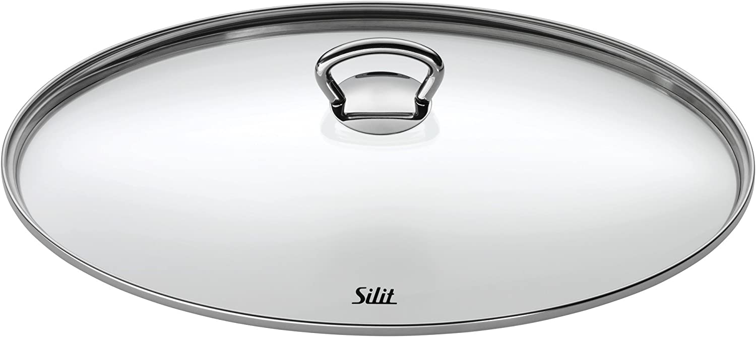 Silit Glass Lid 36 cm with Metal Handle Oval Lid for Silargan Roasting Dish Heat Resistant Glass Dishwasher Safe
