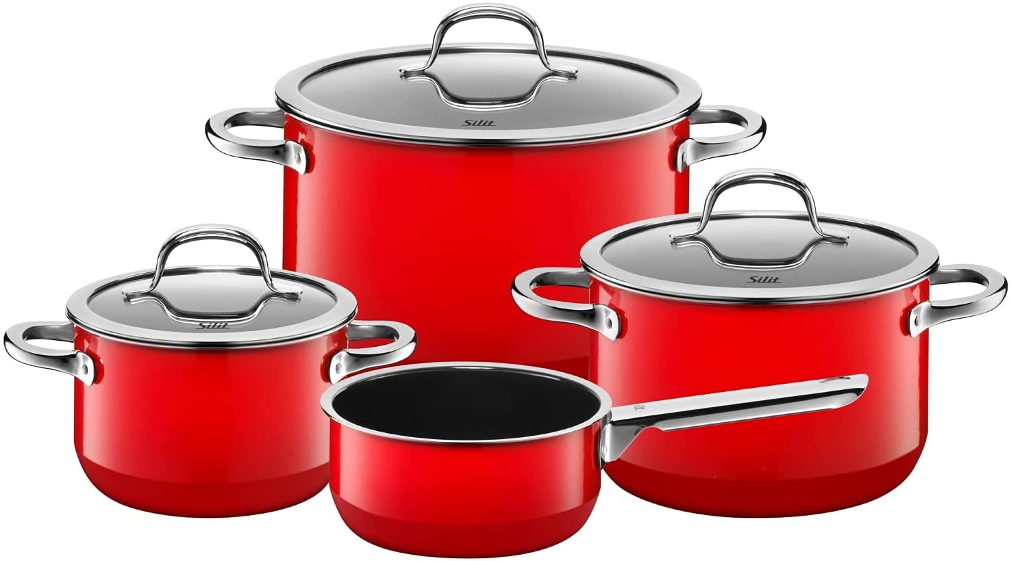 Silit Passion 2109297383 Cookware 4 Piece Set Red