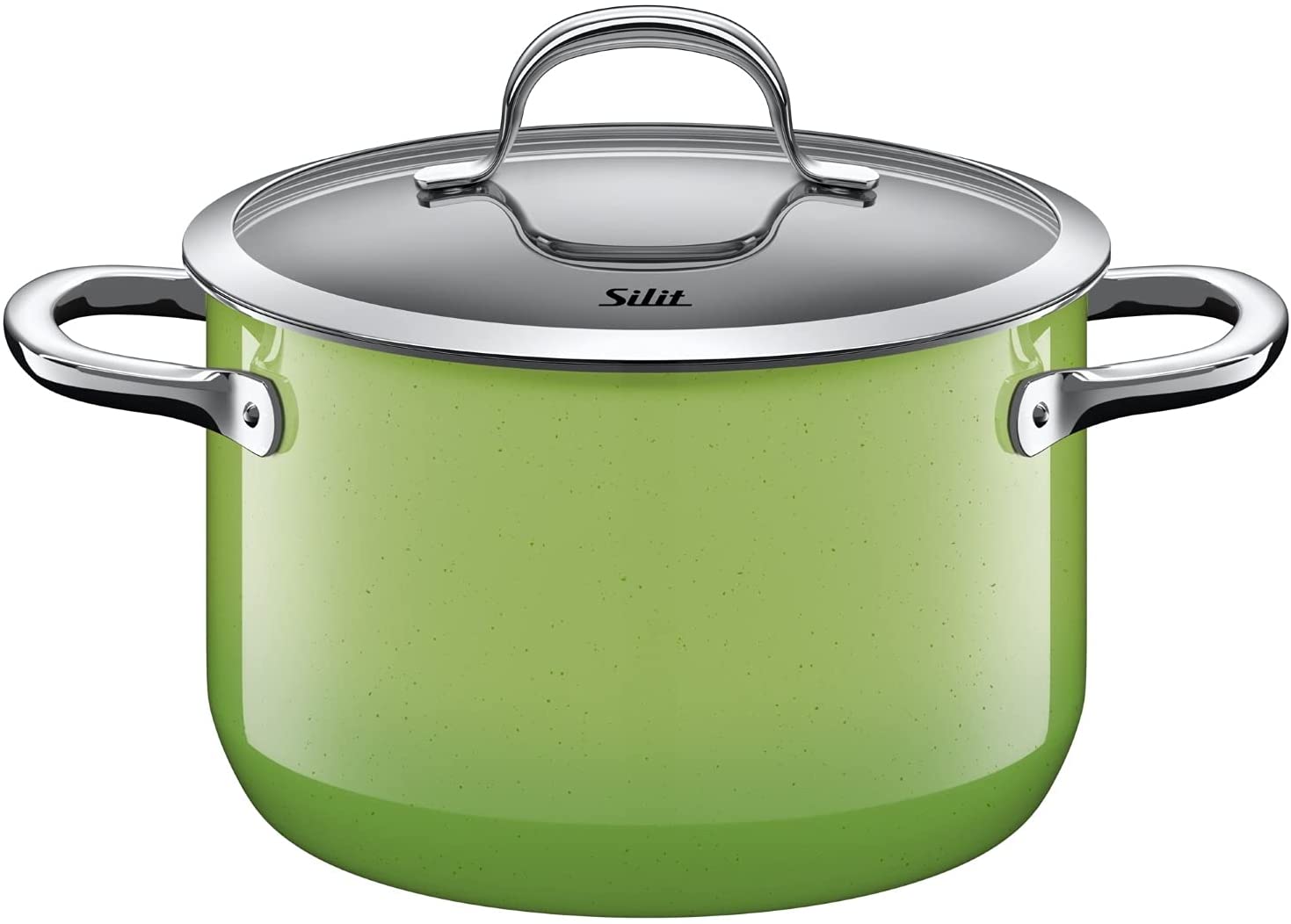 Silit Passion Green cooking pot with glass lid high Ø 20 cm, Silargan functional ceramics, pouring rim, suitable for induction, dishwasher-safe, green, 3,7l