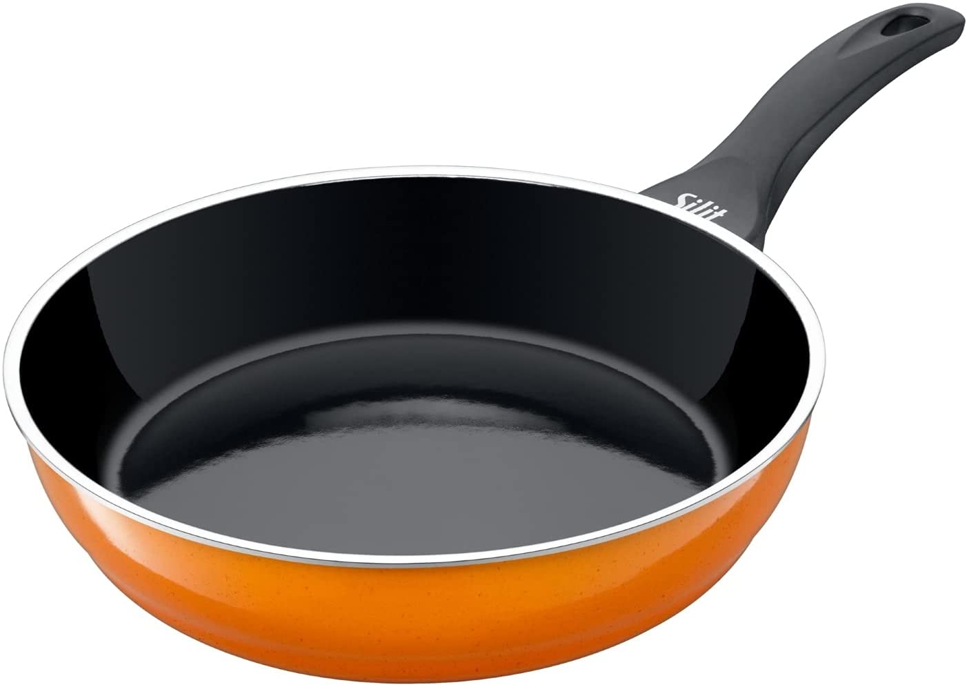 Silit Passion Orange Frying Pan Diameter 28 cm Silargan Functional Ceramic Pouring Rim Suitable for Induction Cookers Orange