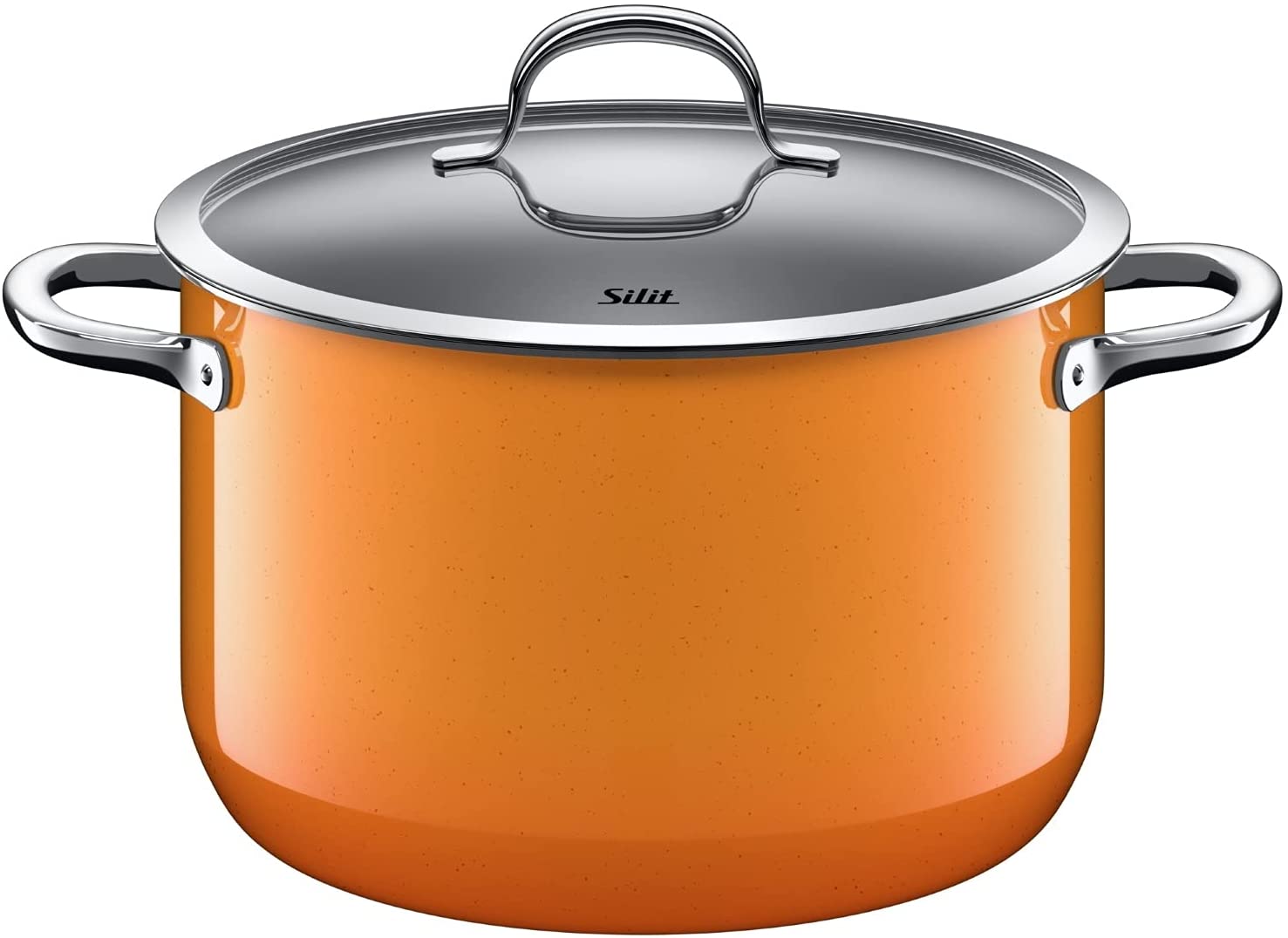 Silit Passion Orange cook / - high casserole, 24 cm, glass lid, 6.4l, Silargan functional ceramics, induction pot, orange