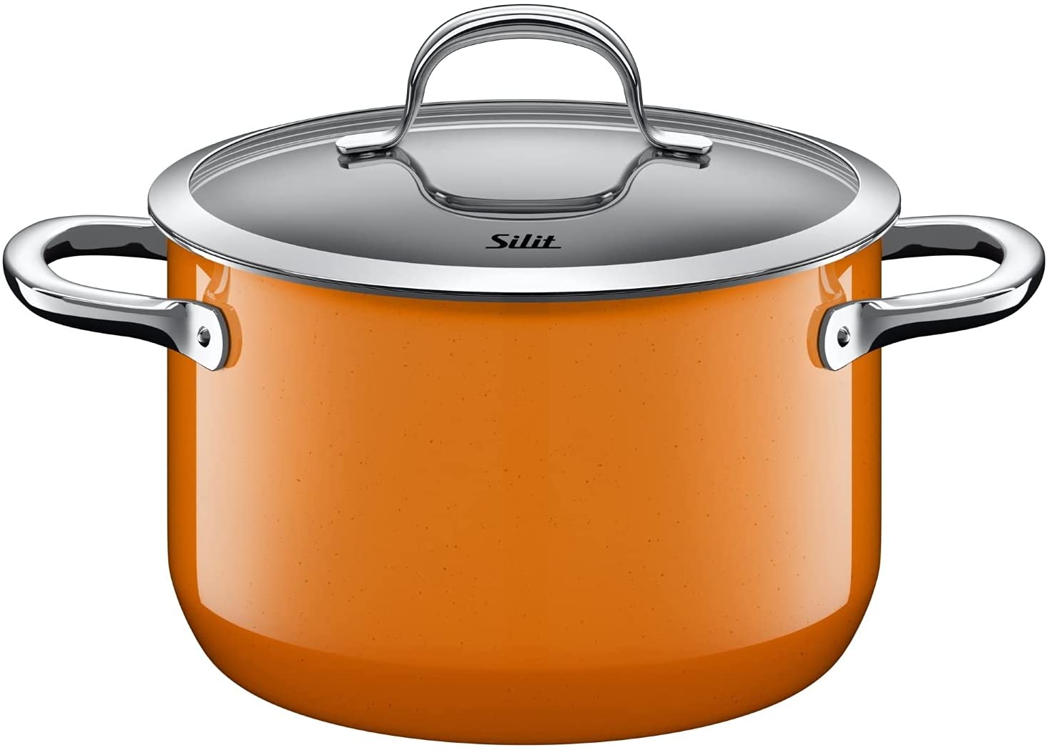 Silit Passion Orange cook / - high casserole, 20 cm, glass lid, 3.7l, Silargan functional ceramic, induction pot, orange