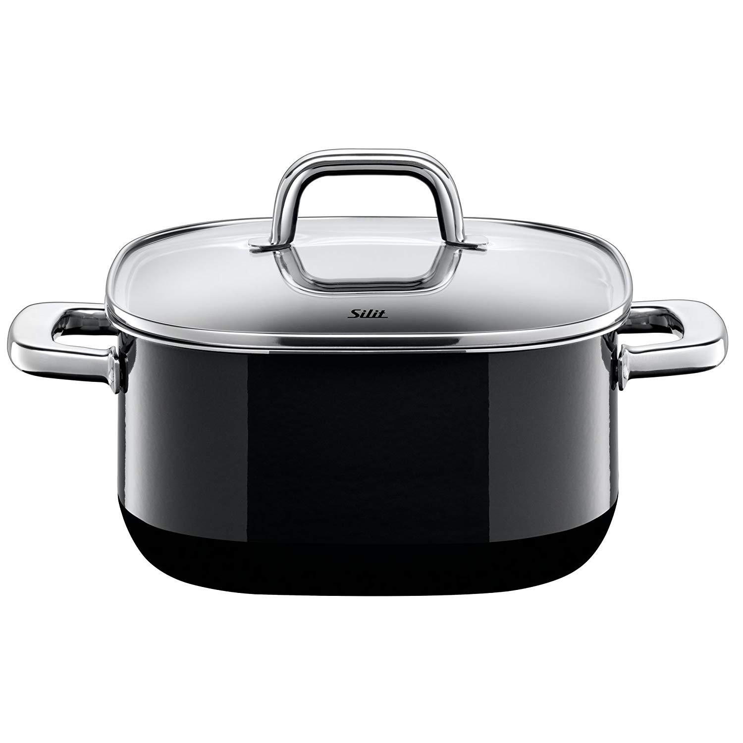 Silit Quadro Black, Stewing Pot, With Lid, Silargan, Suitable For Induction