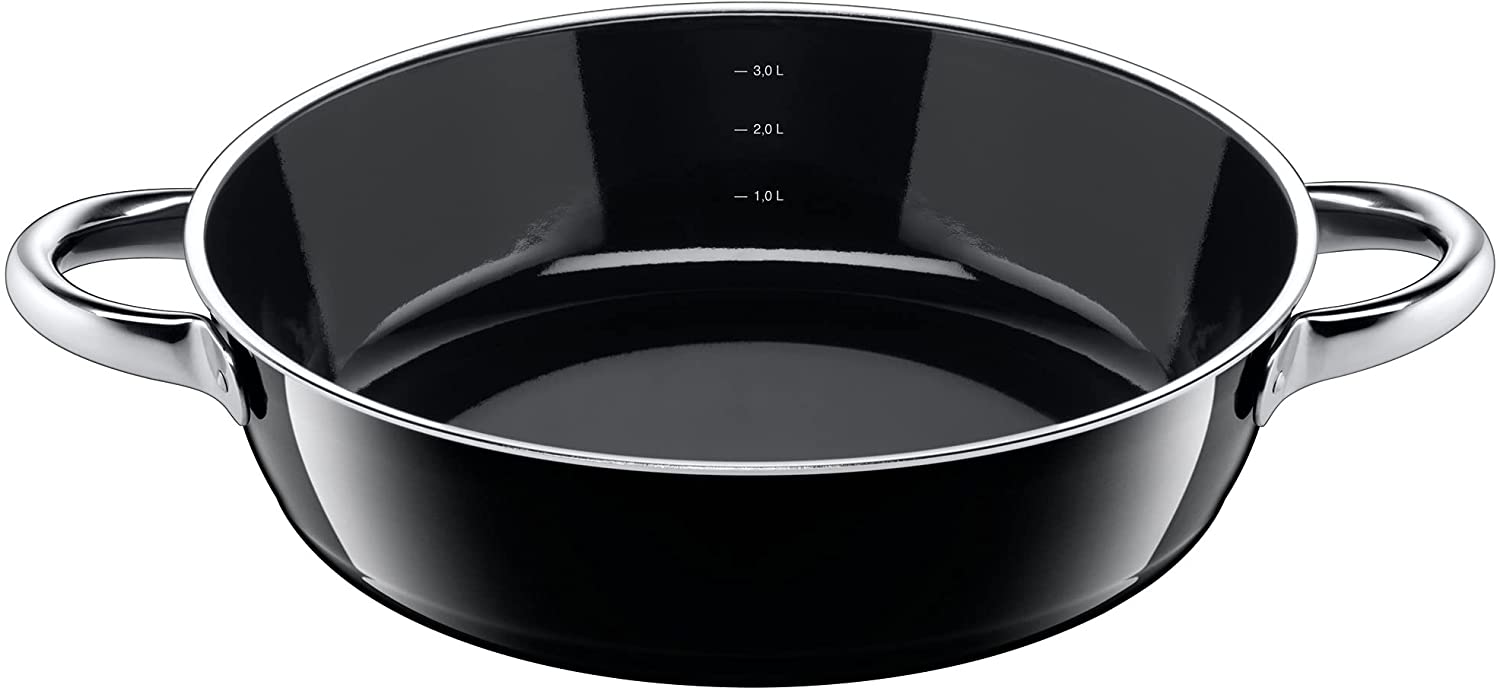 Silit Vitaliano Nero stew / frying pan, Ø 28 cm, Silargan functional ceramics, pouring rim, suitable for induction, dishwasher-safe, black