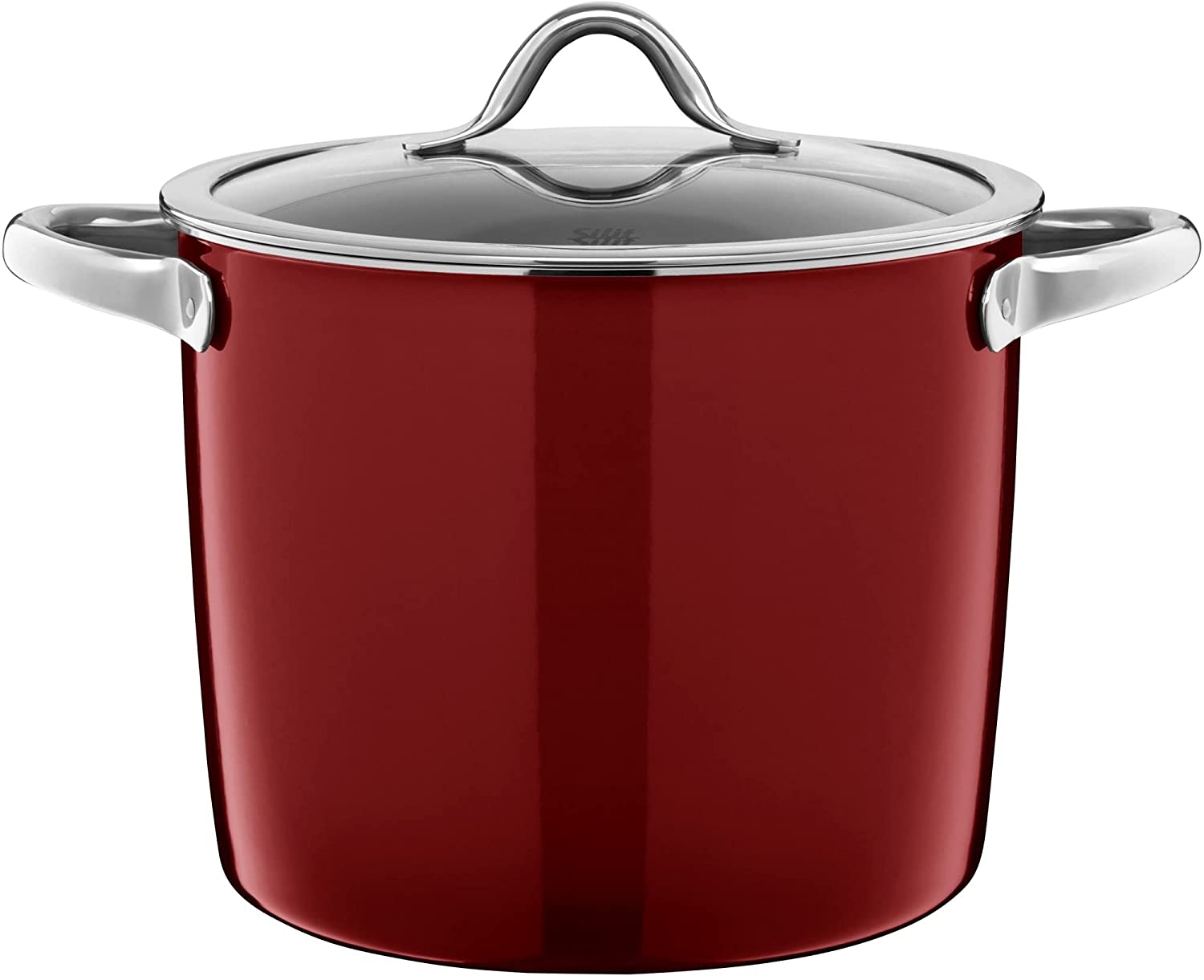 Silit Vitaliano Rosso Vegetable Pot 24 cm Glass Lid Large 8.5 L Silargan Functional Ceramic Induction Pot Dark Red
