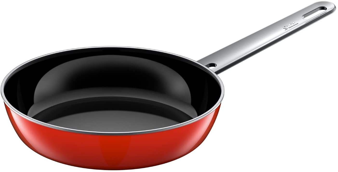 Silit Zeno High-Sided Frying Pan Diameter 20 cm Silargan Function Red Ceramic With Reinforced Edge, Dishwasher-safe Suitable for Induction Red